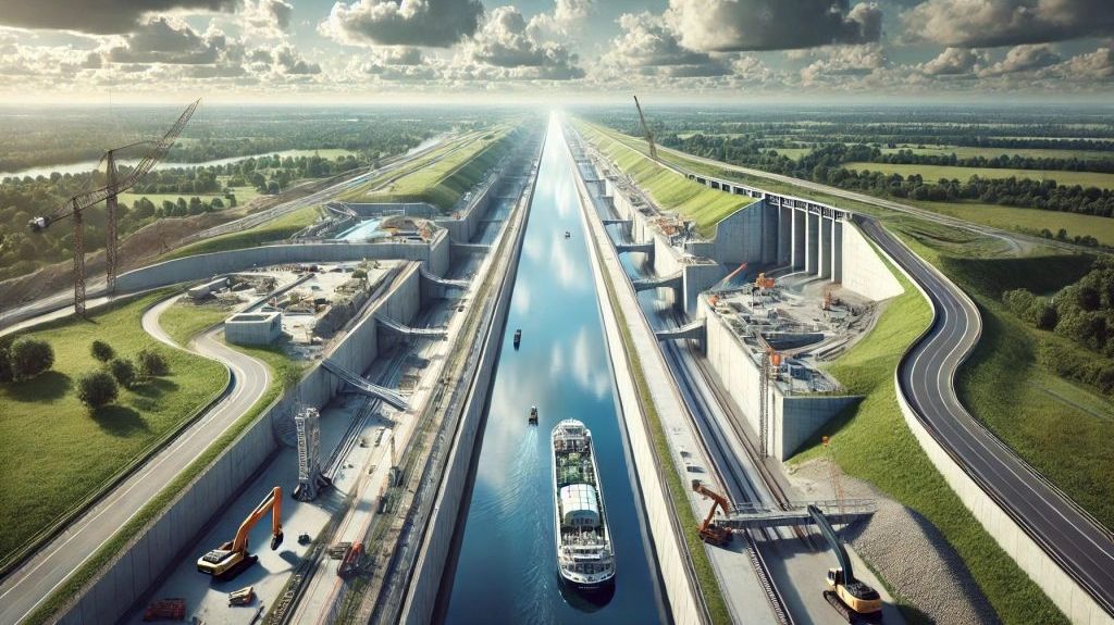 Le futur canal Seine-Nord sera conçu pour accueillir les plus grandes péniches navigant en Europe. Le chantier doit débuter en 2026.