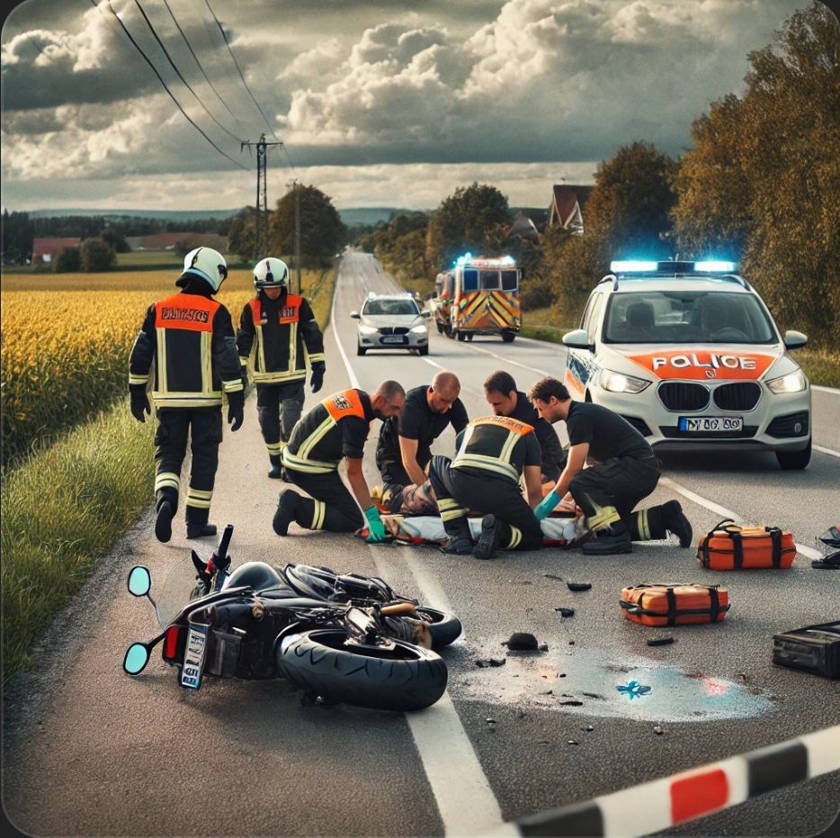 Un jeune motard gravement blessé