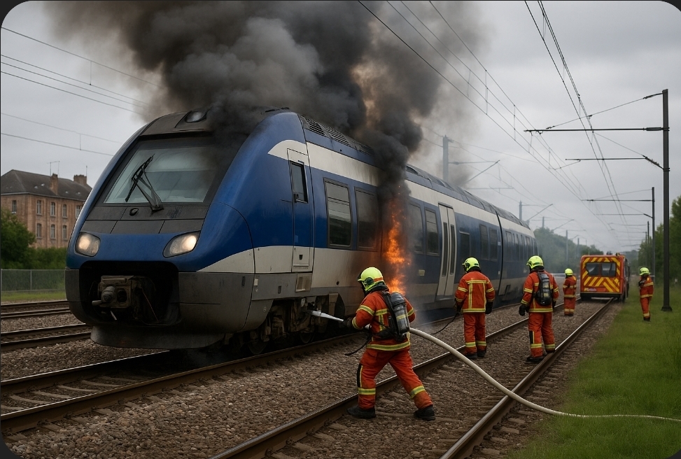 SNCF : train en feu à Laon